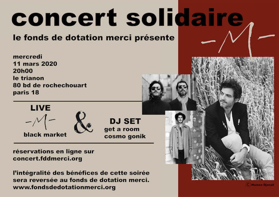 Concert solidaire -M- pour le Fonds de dotation Merci